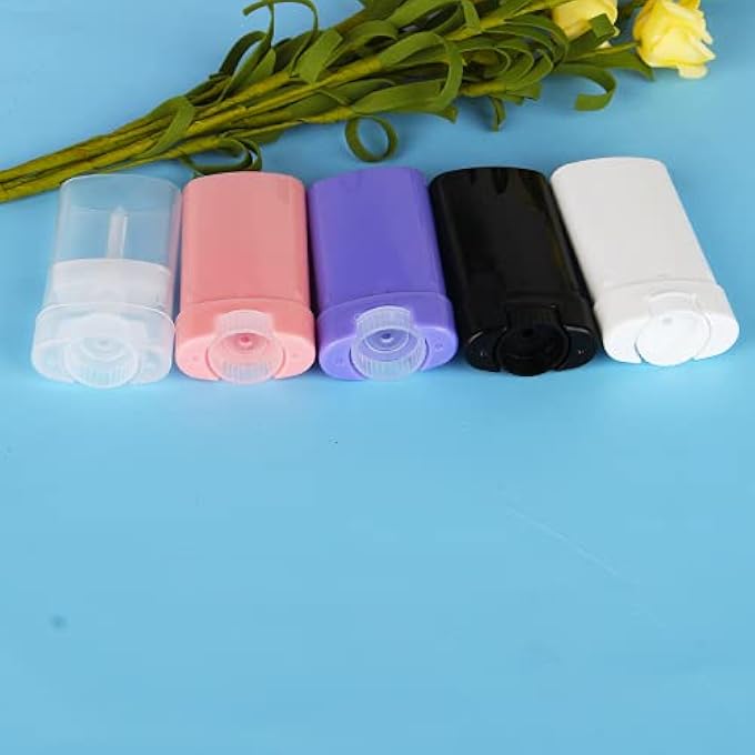 COSIDEA 25 PCS PLASTIC EMPTY 15G BLACK OVAL SHAPE LIP BALM TUBE DEODORANT CONTAINERS 0.5OZ LIPSTICK TUBE SMALL WAX PACKING CONTAINER - Image 3